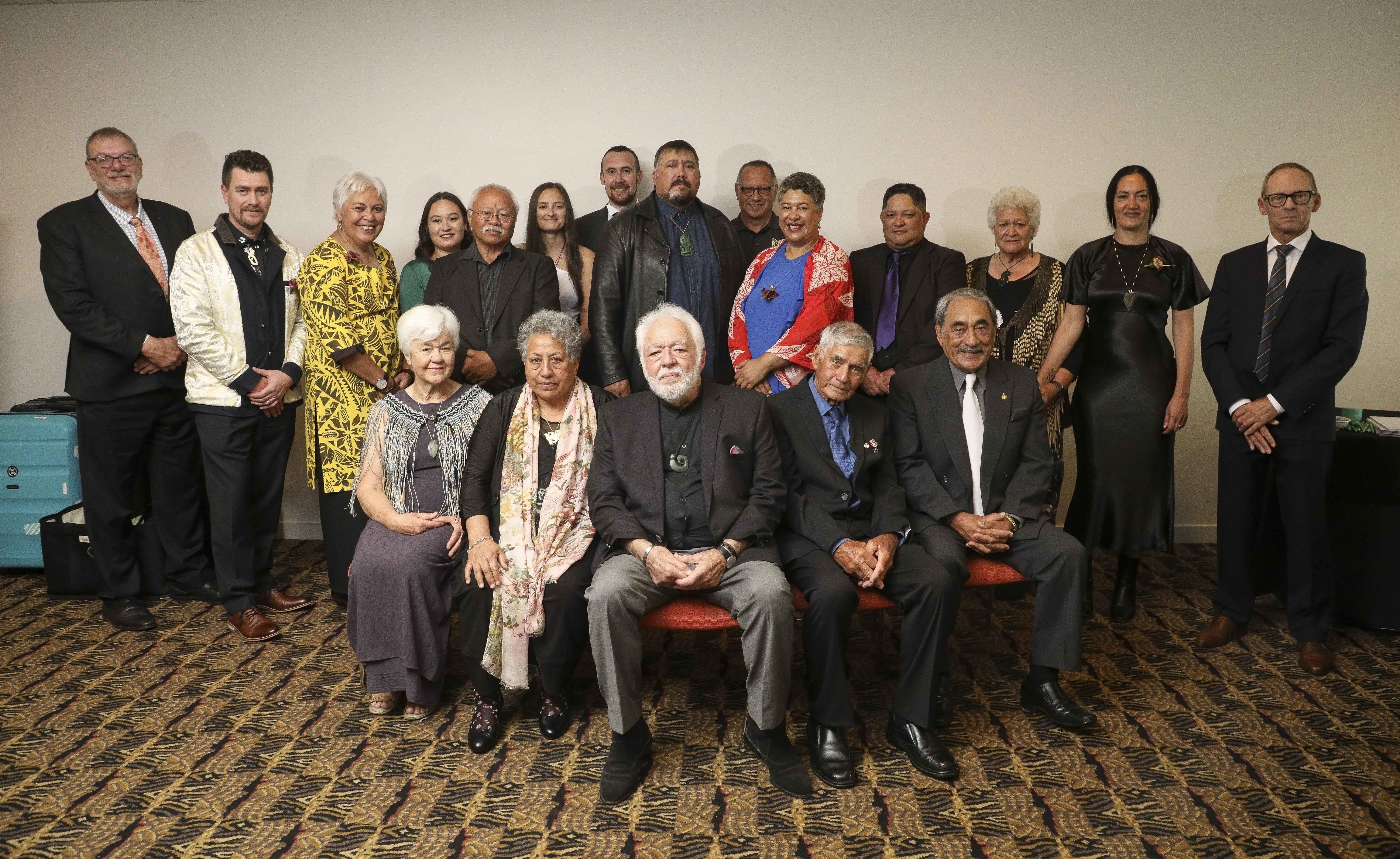 2019 Te Waka Toi Award recipients with members of the Arts Council of New Zealand Toi Aotrearoa.