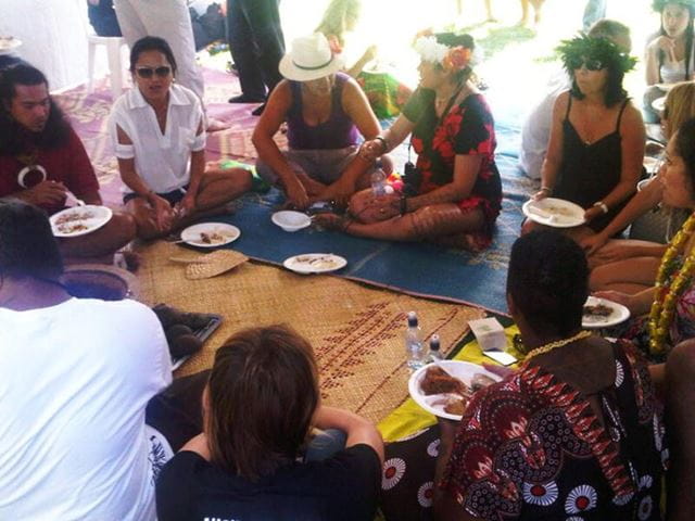 Pacific pot luck lunch at Pasifika Festival 2012