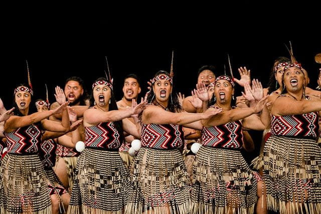 Courtesy of Te Matatini: Te Whānau-ā-Apanui, Te Matatini Herenga Waka Herenga Tangata National Festival in Tāmaki in 2023