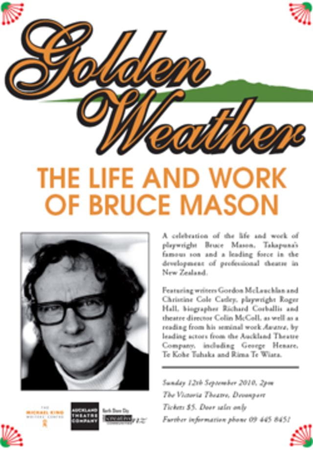 Celebrate the life and work of Bruce Mason on Sunday 12 September at Victoria Theatre Devonport