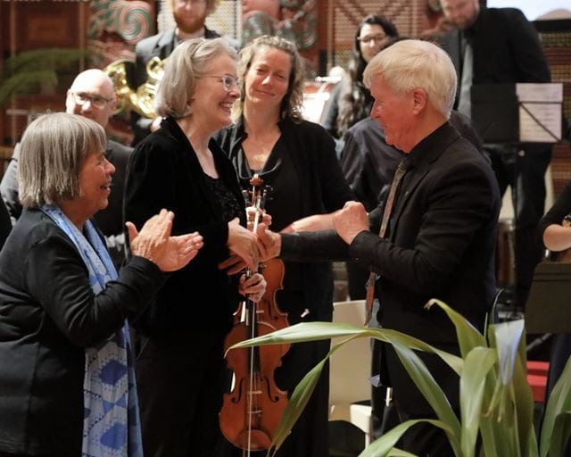 Dame Gillian Whitehead, Tessa Petersen, Peter Walls, Credit: Richard Lummus 